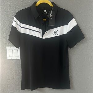 Classic Black and White Polo Shirt with Sporty Design